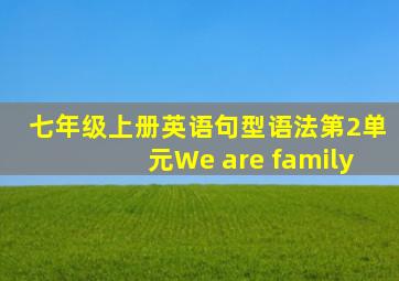 七年级上册英语句型语法第2单元We are family